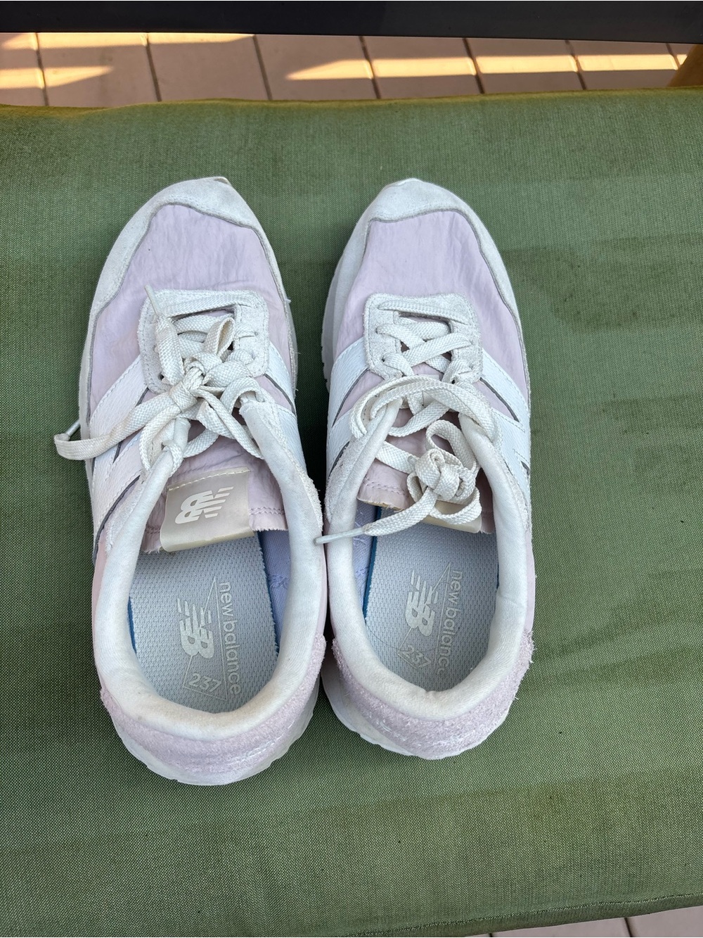 New Balance Women's Light Pink and White Sneakers